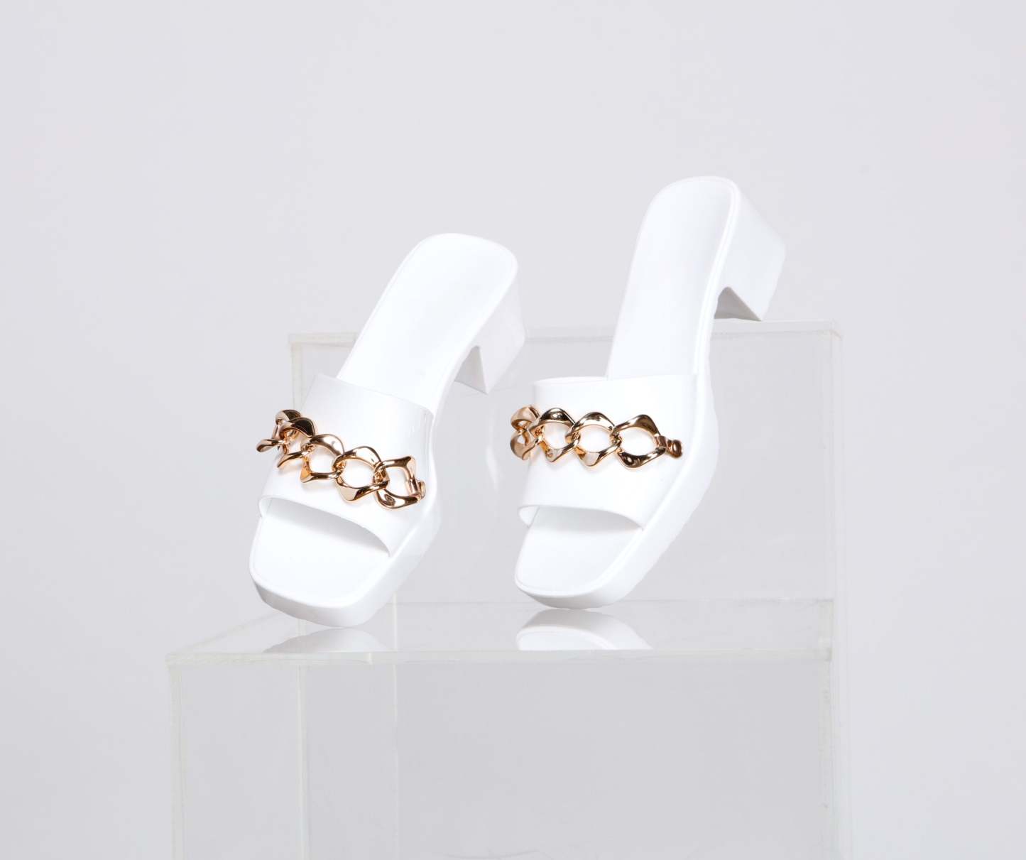Fab And Fierce Chain Link Jelly Mules - Lady Occasions