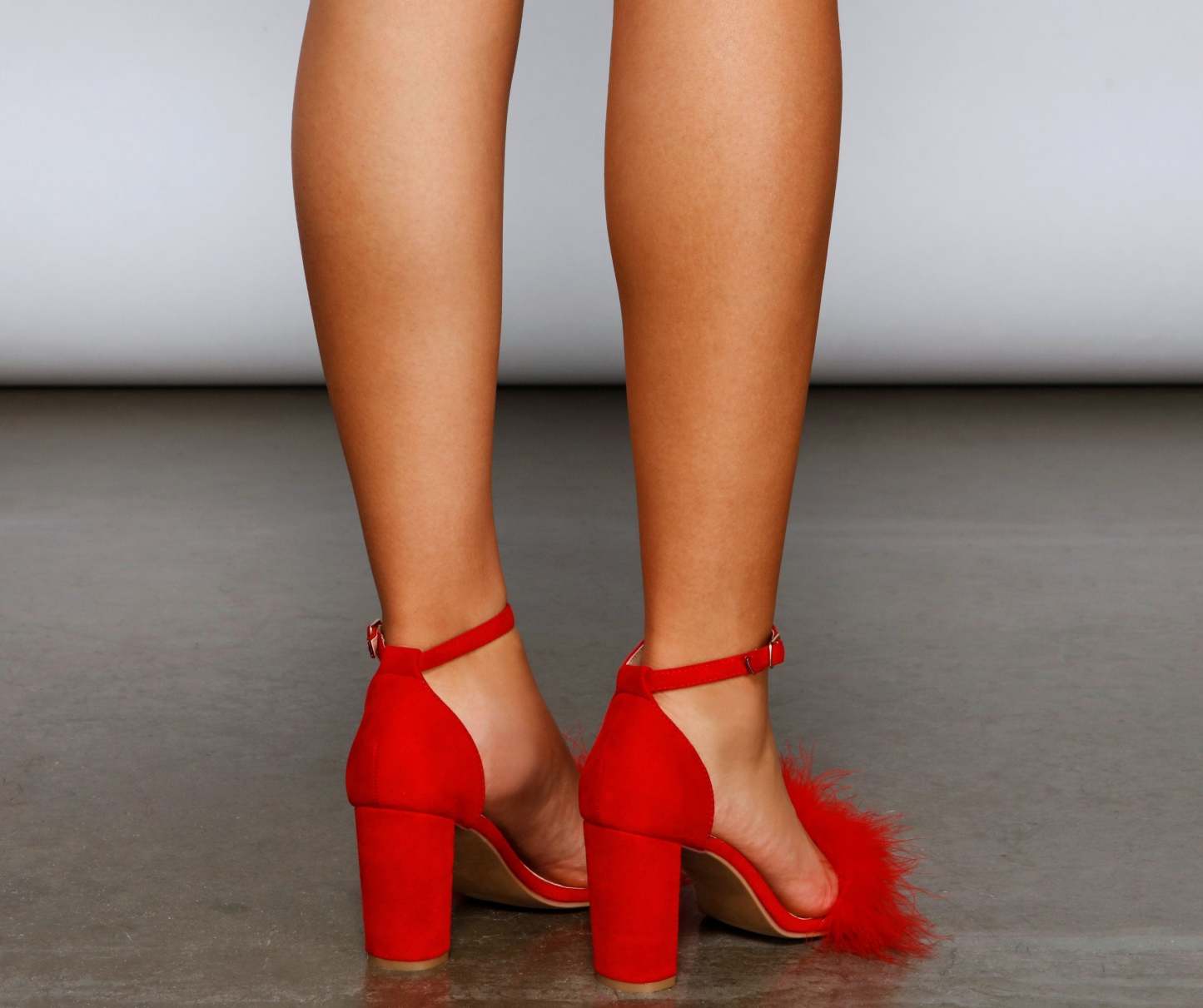 Glam It Up Marabou Block Heels - Lady Occasions