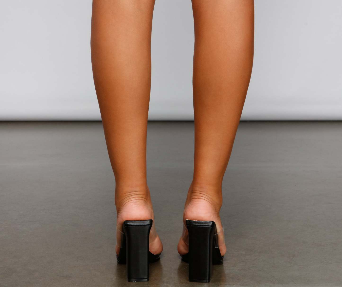 In The Clear Double Band PVC Mules - Lady Occasions