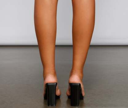 In The Clear Double Band PVC Mules - Lady Occasions