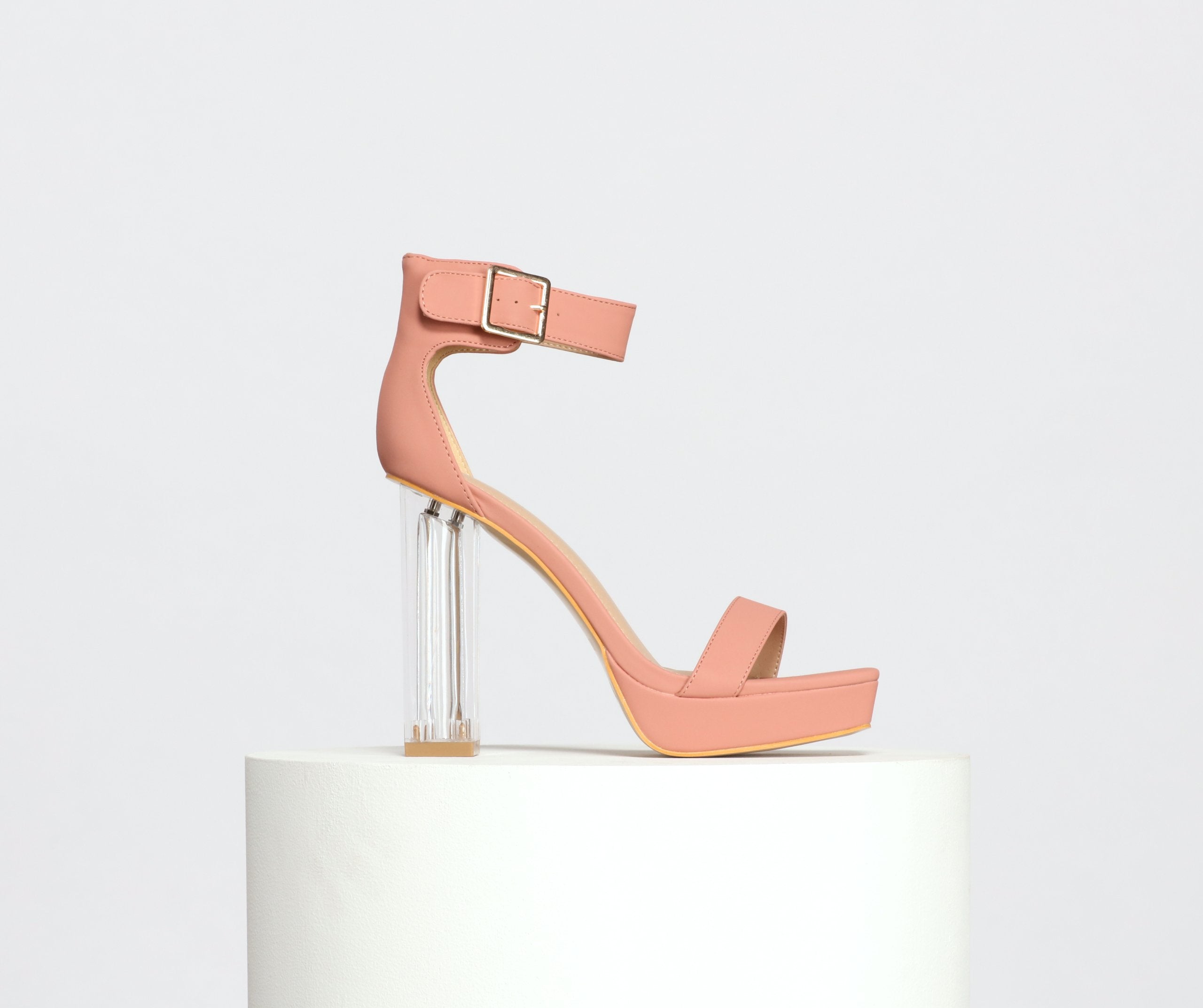Clearly Fab Platform Block Heels - Lady Occasions