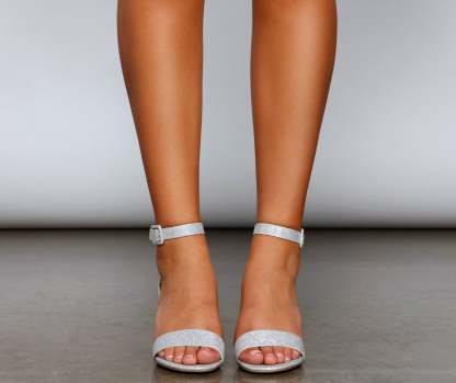 Glitzy And Gorgeous Glitter Block Heels - Lady Occasions
