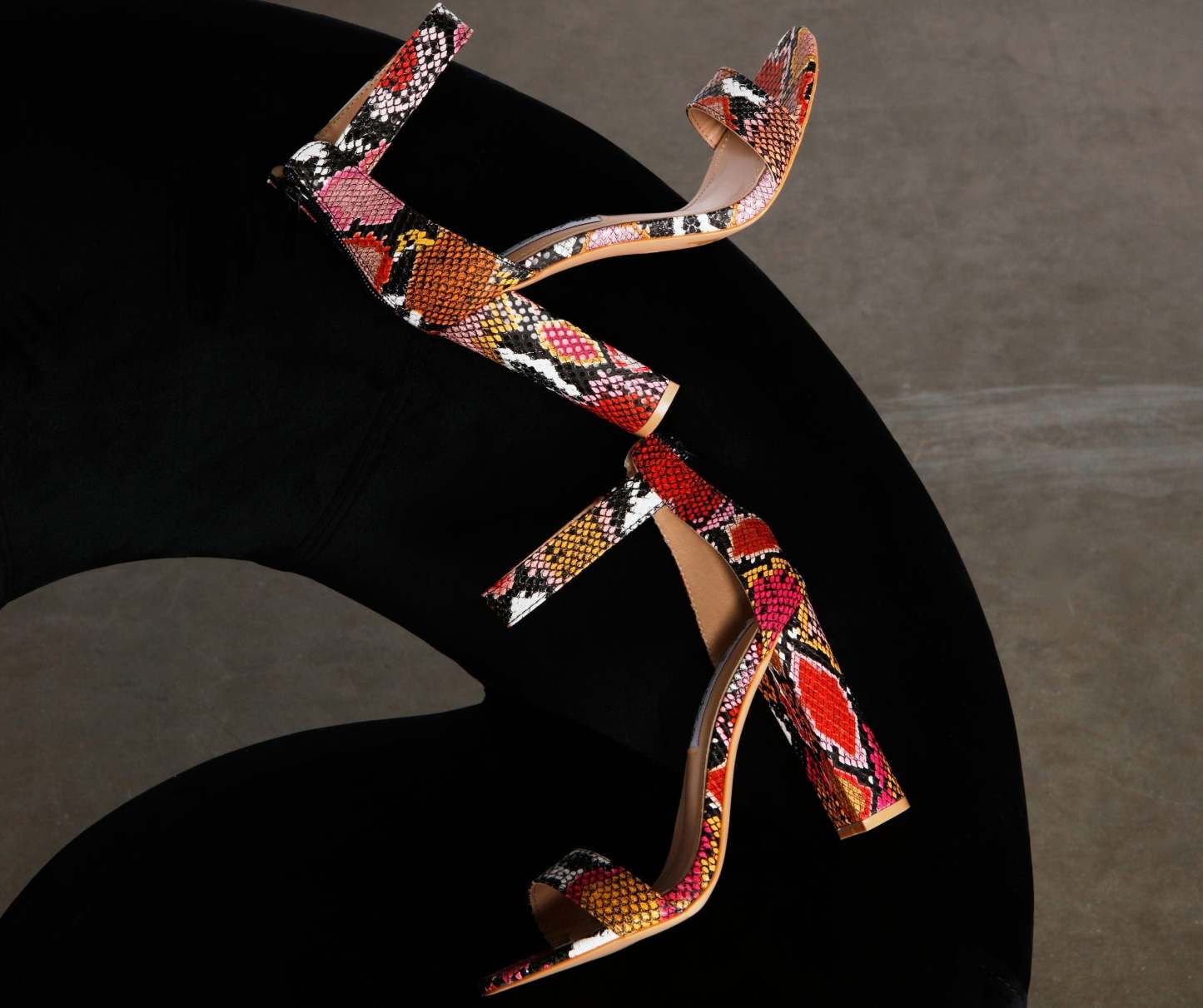 Step It Up Snake Block Heels - Lady Occasions