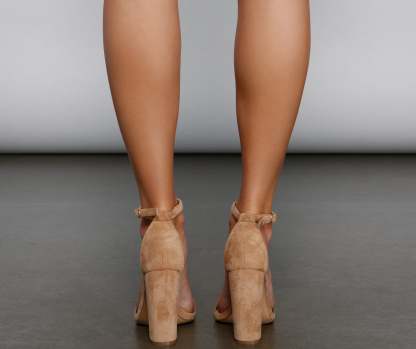 Essential Faux Suede Block Heels - Lady Occasions