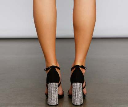 Glam For Days Rhinestone Block Heels - Lady Occasions