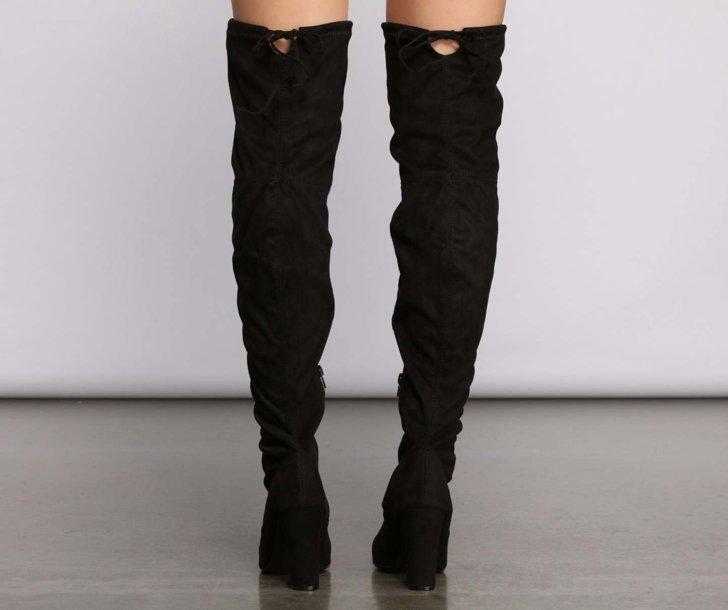 Over The Knee Open Toe Block Heeled Boots - Lady Occasions