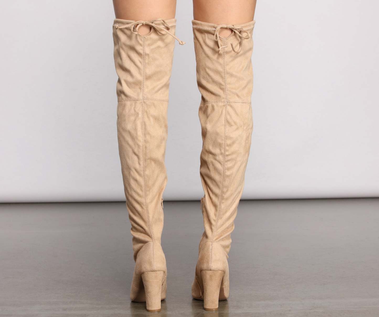 Over The Knee Open Toe Block Heeled Boots - Lady Occasions