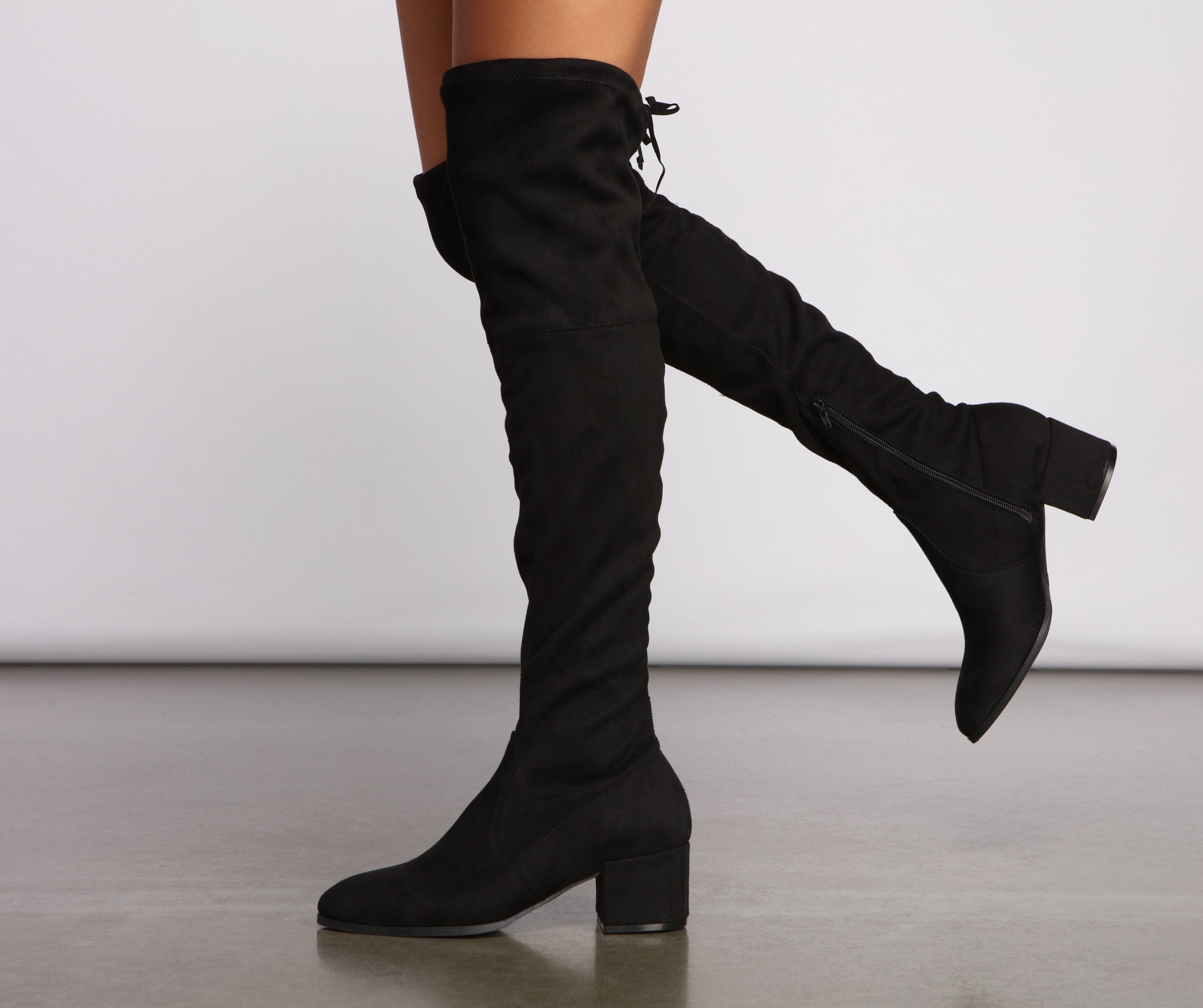 Stylish Must-Have Over The Knee Block Heel Boots - Lady Occasions