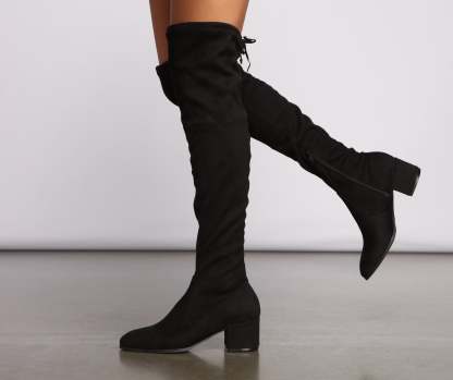 Stylish Must-Have Over The Knee Block Heel Boots - Lady Occasions
