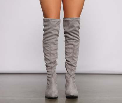 Stylish Must-Have Over The Knee Block Heel Boots - Lady Occasions