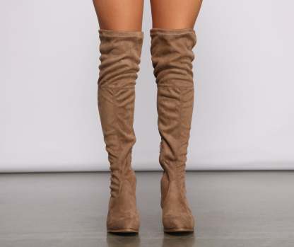 Stylish Must-Have Over The Knee Block Heel Boots - Lady Occasions