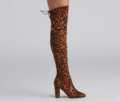 Leopard Love Over-The-Knee Boots - Lady Occasions
