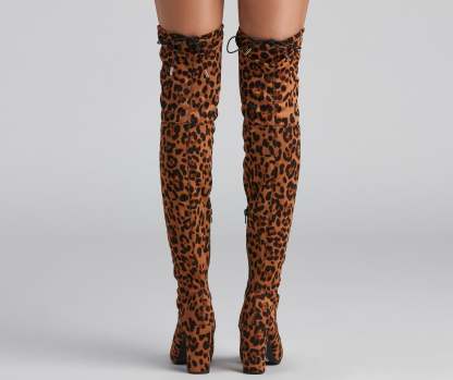 Leopard Love Over-The-Knee Boots - Lady Occasions