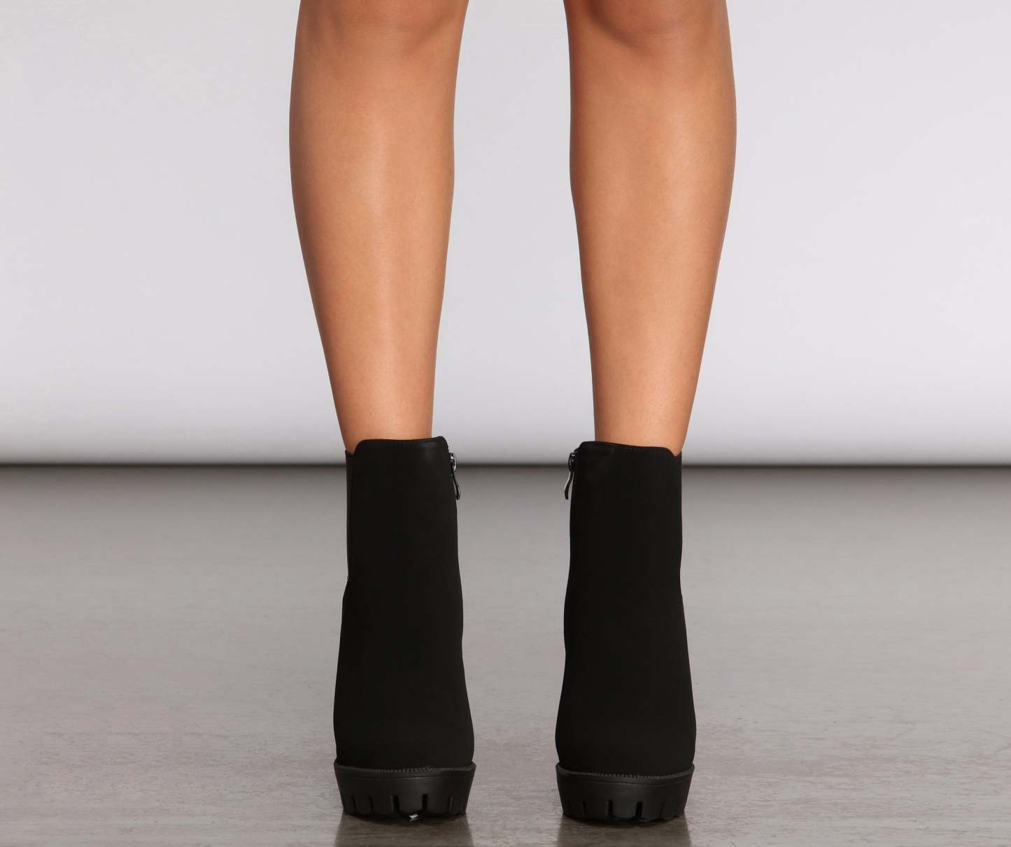 Walk In The Park Lug Heeled Booties - Lady Occasions