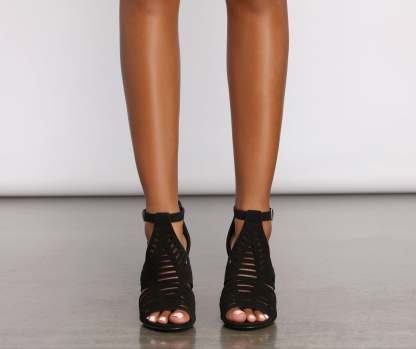 Sunny Day Stunner Peep-Toe Cut-Out Heels - Lady Occasions