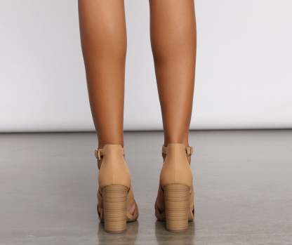 Sunny Day Stunner Peep-Toe Cut-Out Heels - Lady Occasions