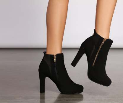 Level Up Platform Block Heel Booties - Lady Occasions