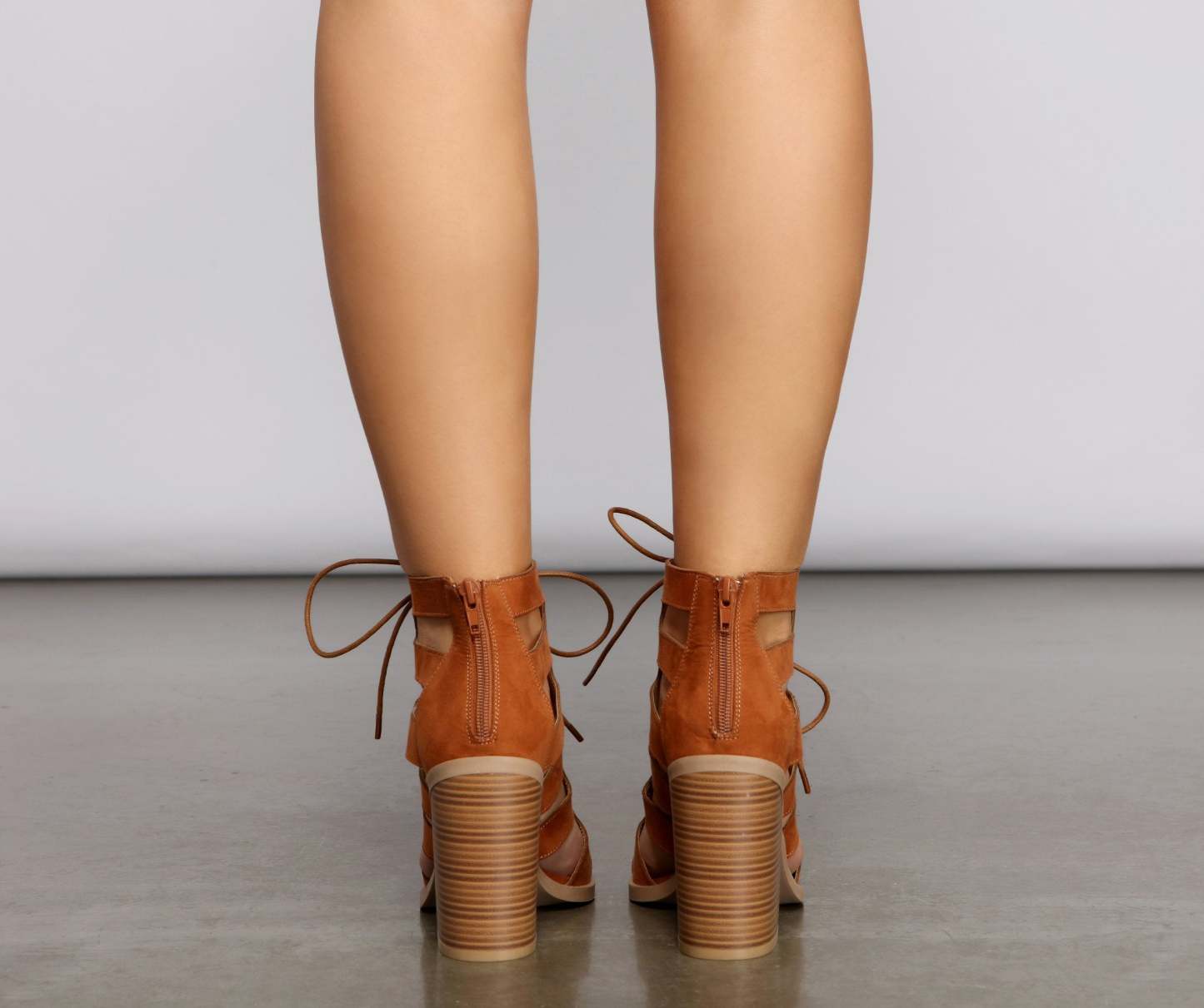 Faux Suede Lace Up Booties - Lady Occasions