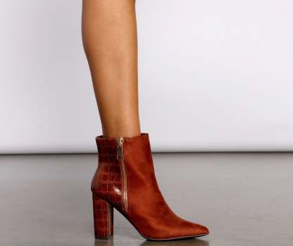 Step It Up Snake Print Booties - Lady Occasions
