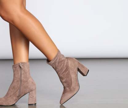 Stride In Faux Suede Booties - Lady Occasions