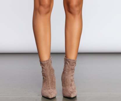 Stride In Faux Suede Booties - Lady Occasions