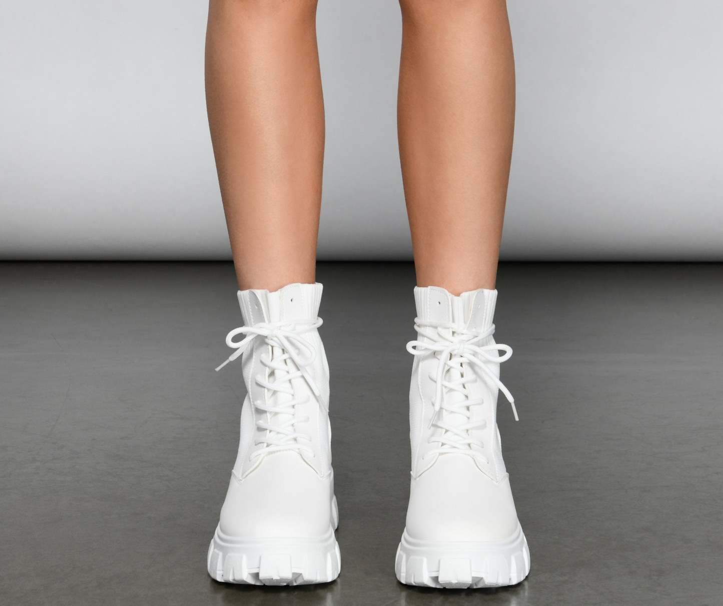 Trendy Vibes Lace-Up Sock Booties - Lady Occasions