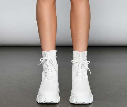 Trendy Vibes Lace-Up Sock Booties - Lady Occasions