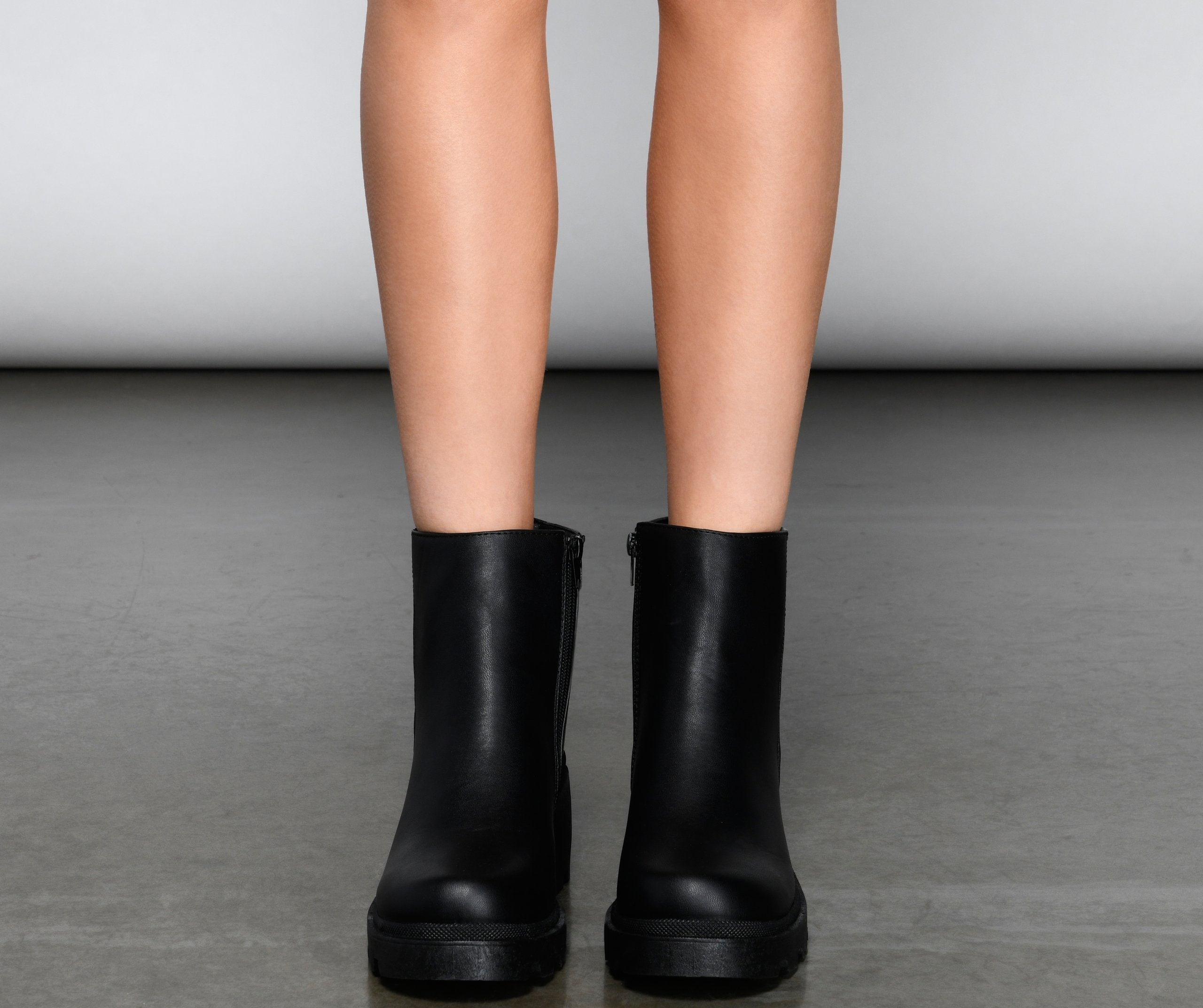 Edgy Glam Lug Sole Ankle Booties - Lady Occasions