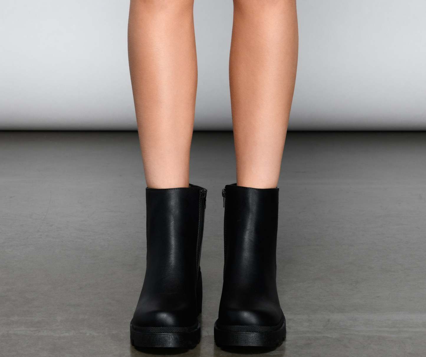 Edgy Glam Lug Sole Ankle Booties - Lady Occasions