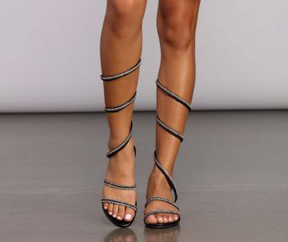 Glitz In Rhinestones Chrome Sandals - Lady Occasions