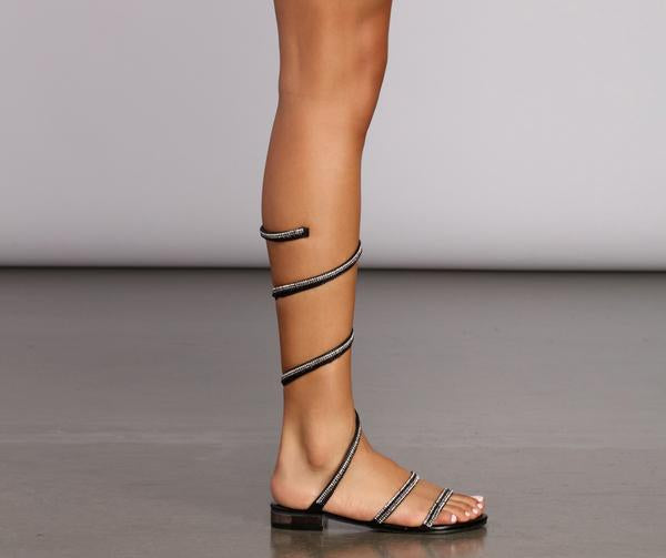Glitz In Rhinestones Chrome Sandals - Lady Occasions