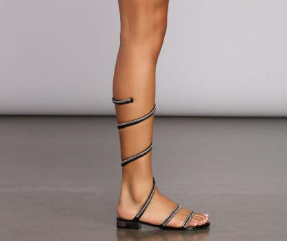 Glitz In Rhinestones Chrome Sandals - Lady Occasions