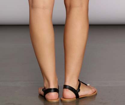 Essential Braided T-Strap Sandals - Lady Occasions