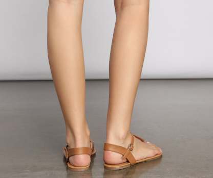 Essential Braided T-Strap Sandals - Lady Occasions