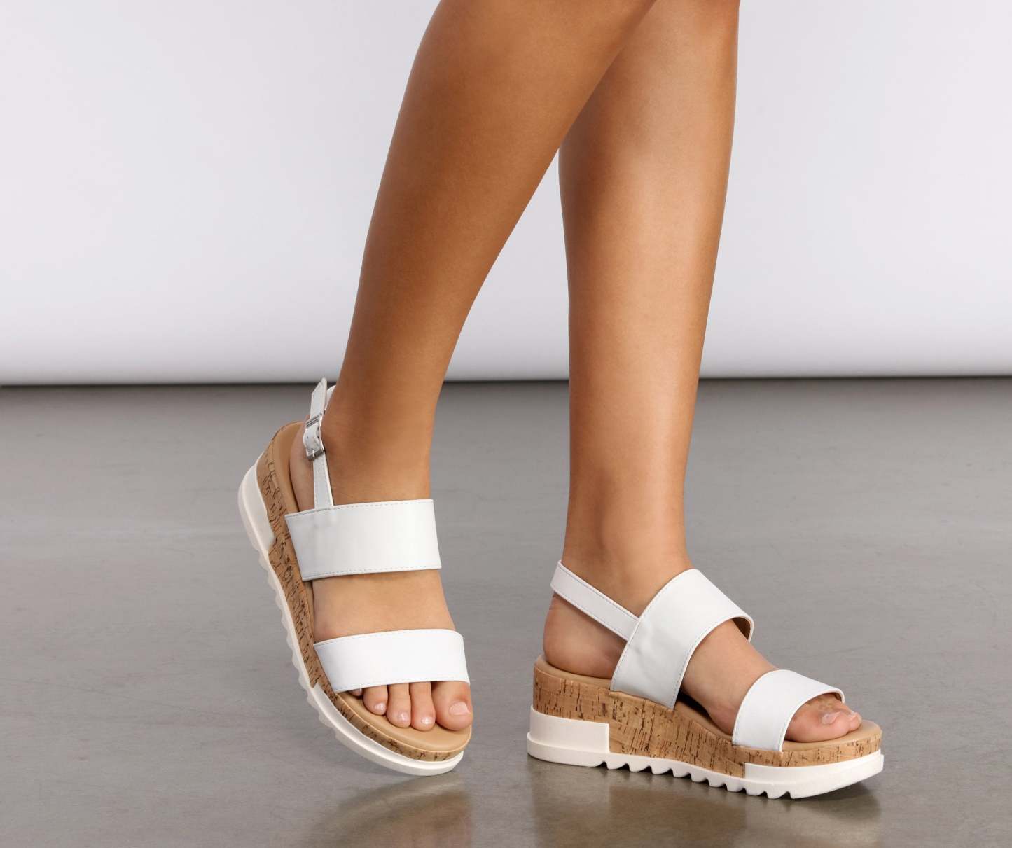 Just In Time Faux Leather Platform Sandals - Lady Occasions
