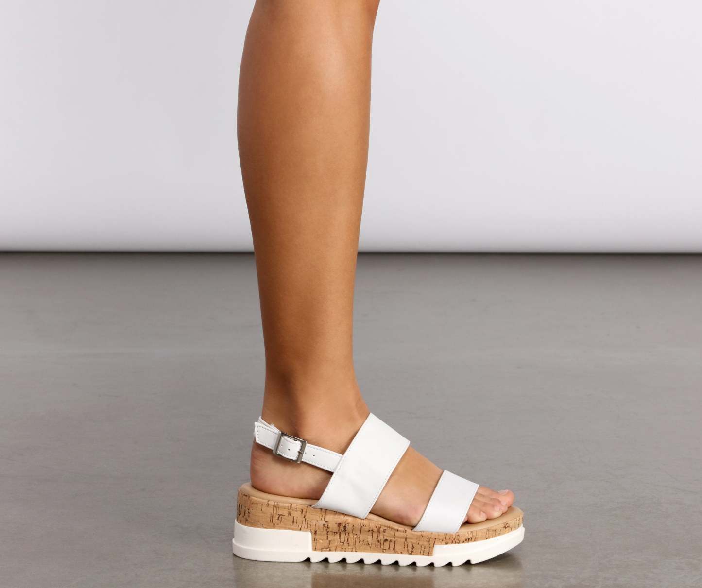 Just In Time Faux Leather Platform Sandals - Lady Occasions