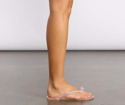 Sweet Gurl Jelly Rhinestone Bow Sandals - Lady Occasions