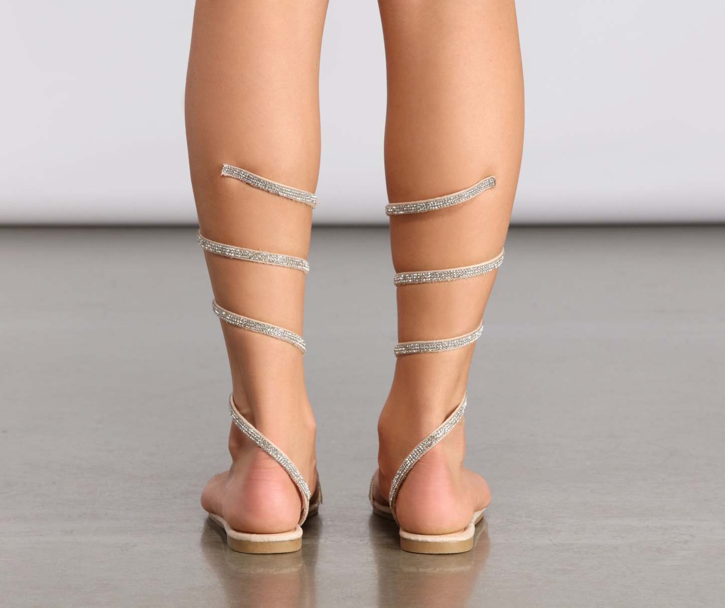 Wrapped In Rhinestones Wrap Sandals - Lady Occasions