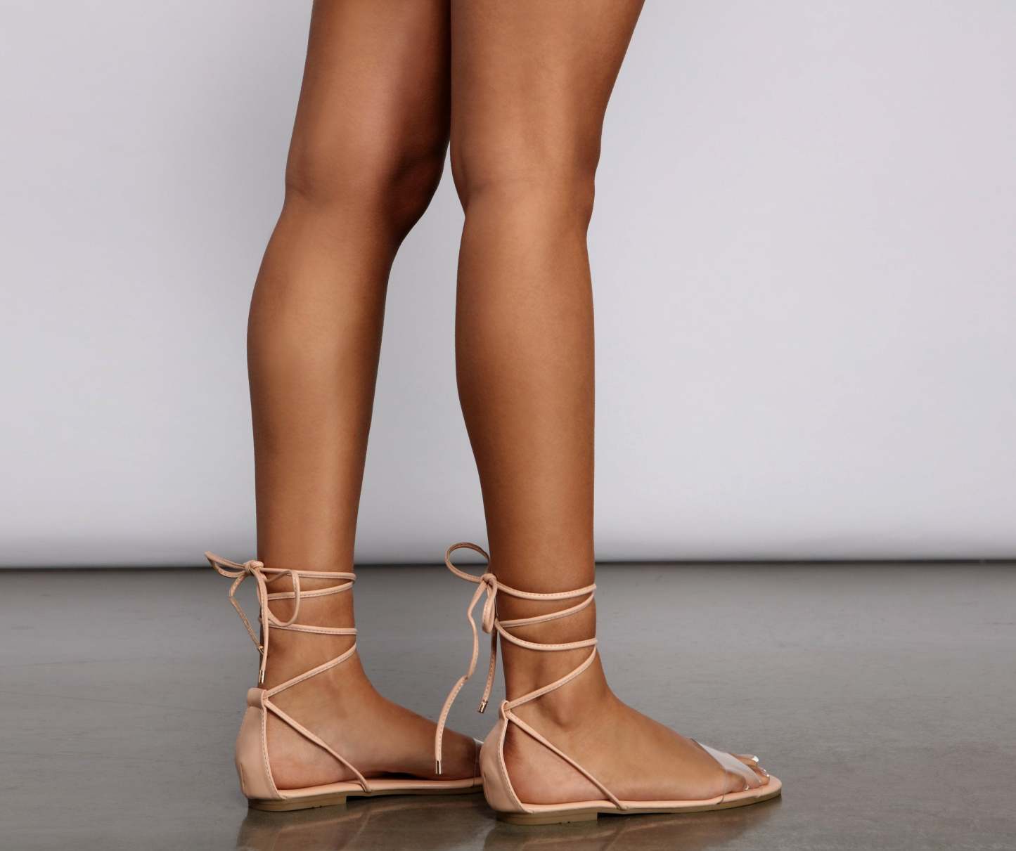 Essential Lace Up PVC Sandals - Lady Occasions