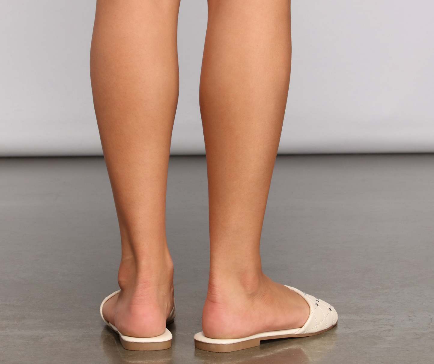 Faux Leather Quilted Studded Sandals - Lady Occasions