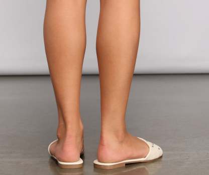 Faux Leather Quilted Studded Sandals - Lady Occasions