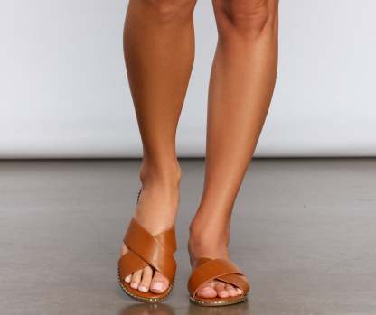 Criss Cross Studded Glam Sandals - Lady Occasions