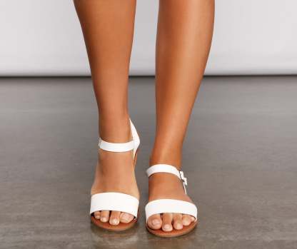 Basic Vibes Faux Leather Strap Sandals - Lady Occasions