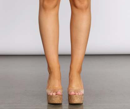 Cork Slide On Wedges - Lady Occasions