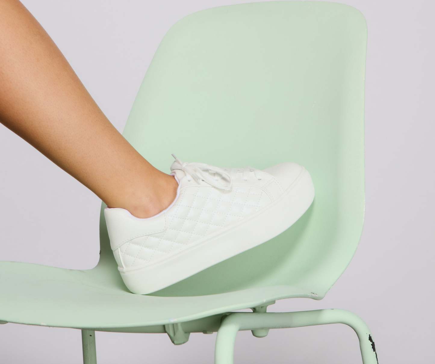 Faux Leather Quilted Chic Sneakers - Lady Occasions