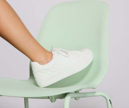 Faux Leather Quilted Chic Sneakers - Lady Occasions