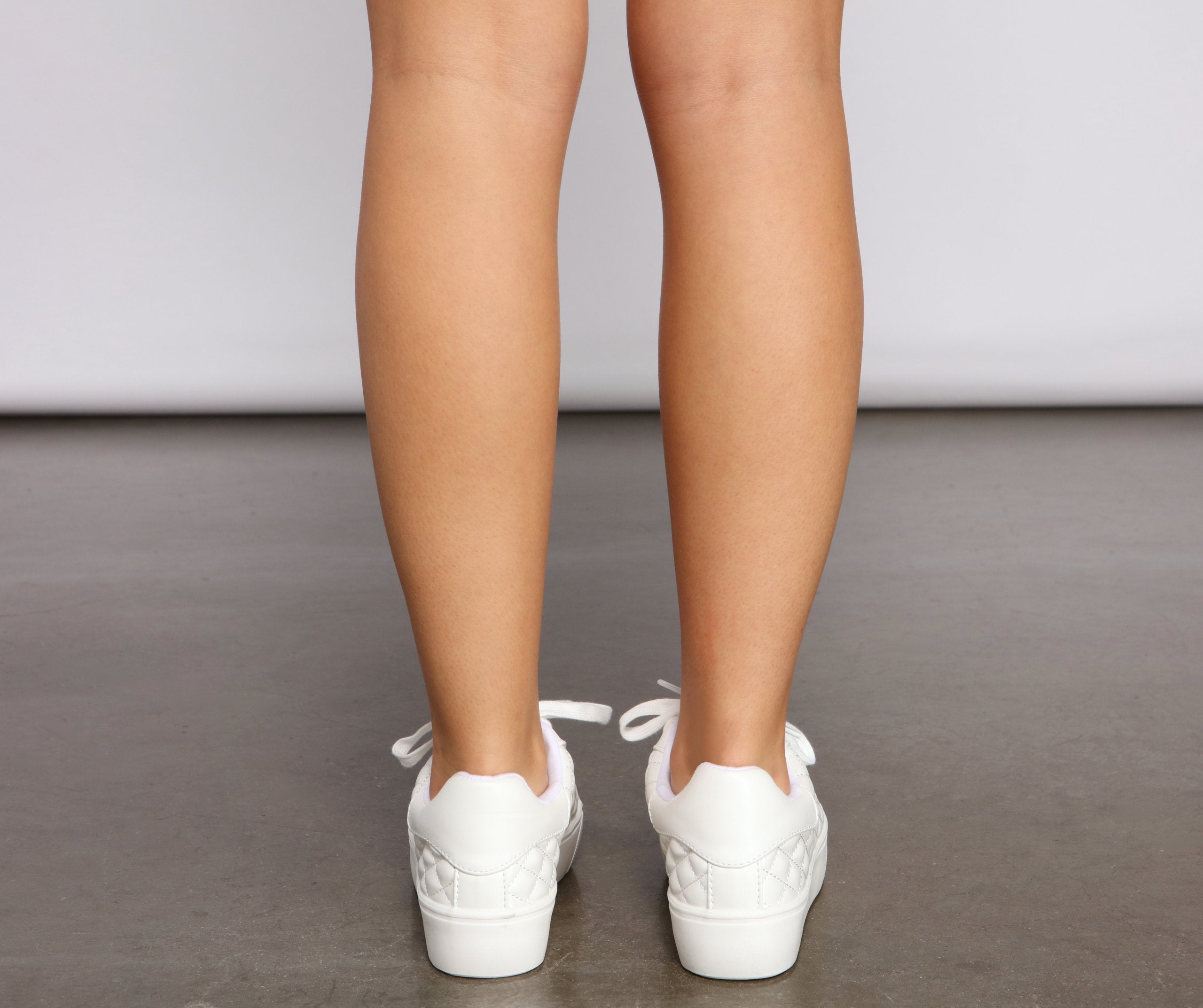 Faux Leather Quilted Chic Sneakers - Lady Occasions