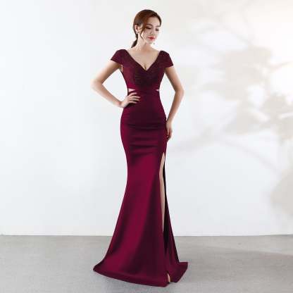 Eremi slim fit long fishtail dress - Lady Occasions