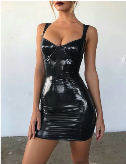Dangerous Woman Latex Mini Dress