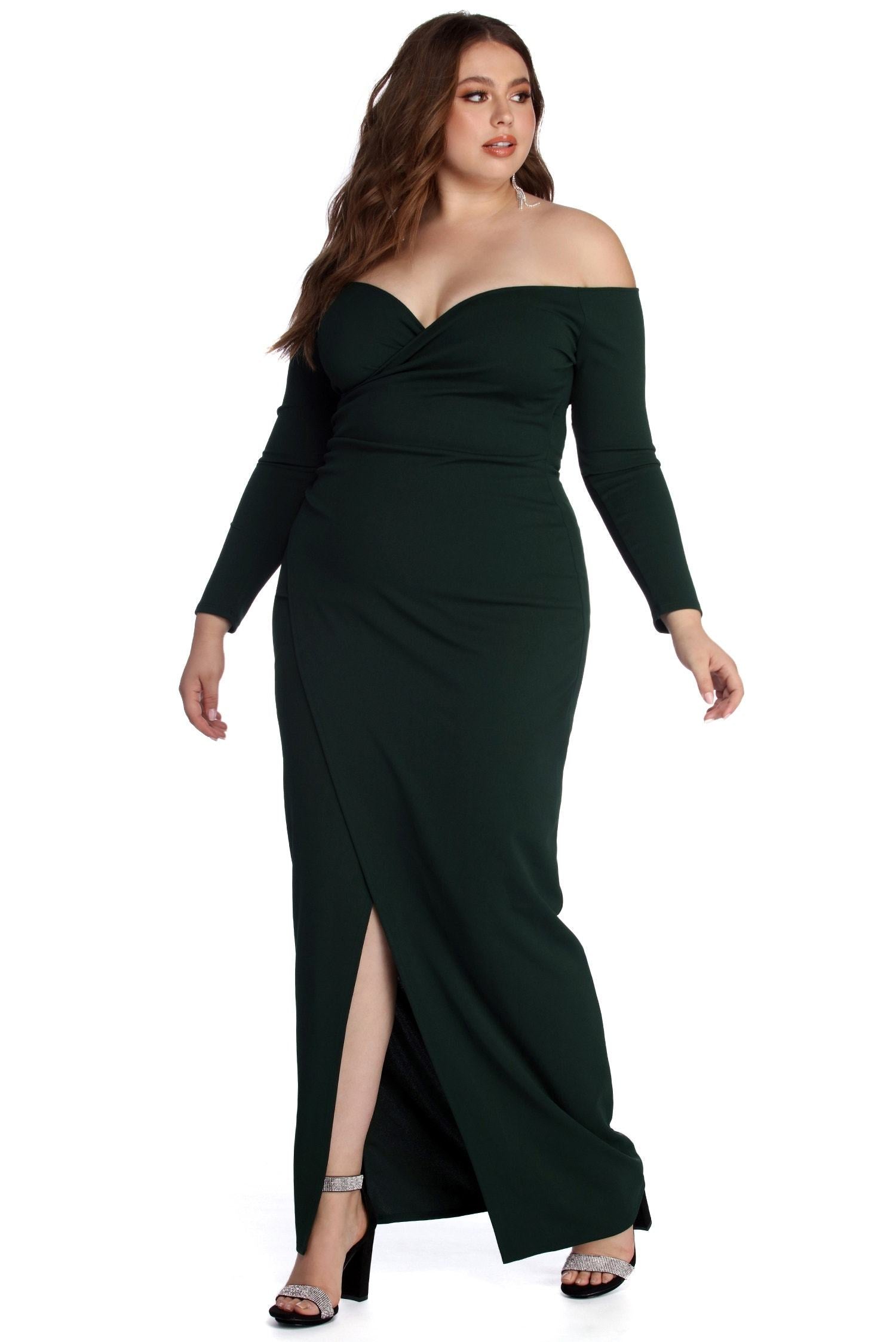 Plus Dianna Evening Wrap Dress - Lady Occasions